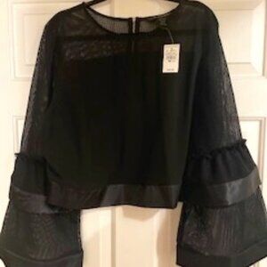 Ladies Shortie Net Top with bell sleeves